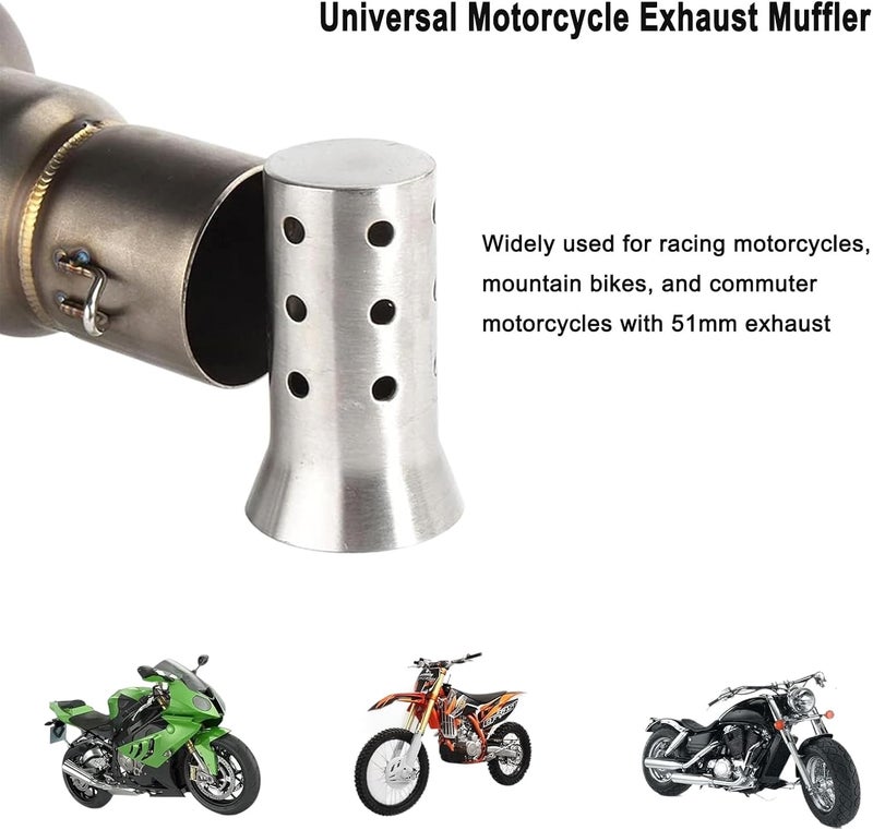 DgNeLai Motorcycle DB Killer 51mm Universal Exhaust Muffler Silencer Baffle Removable Noise Eliminator - Image 2